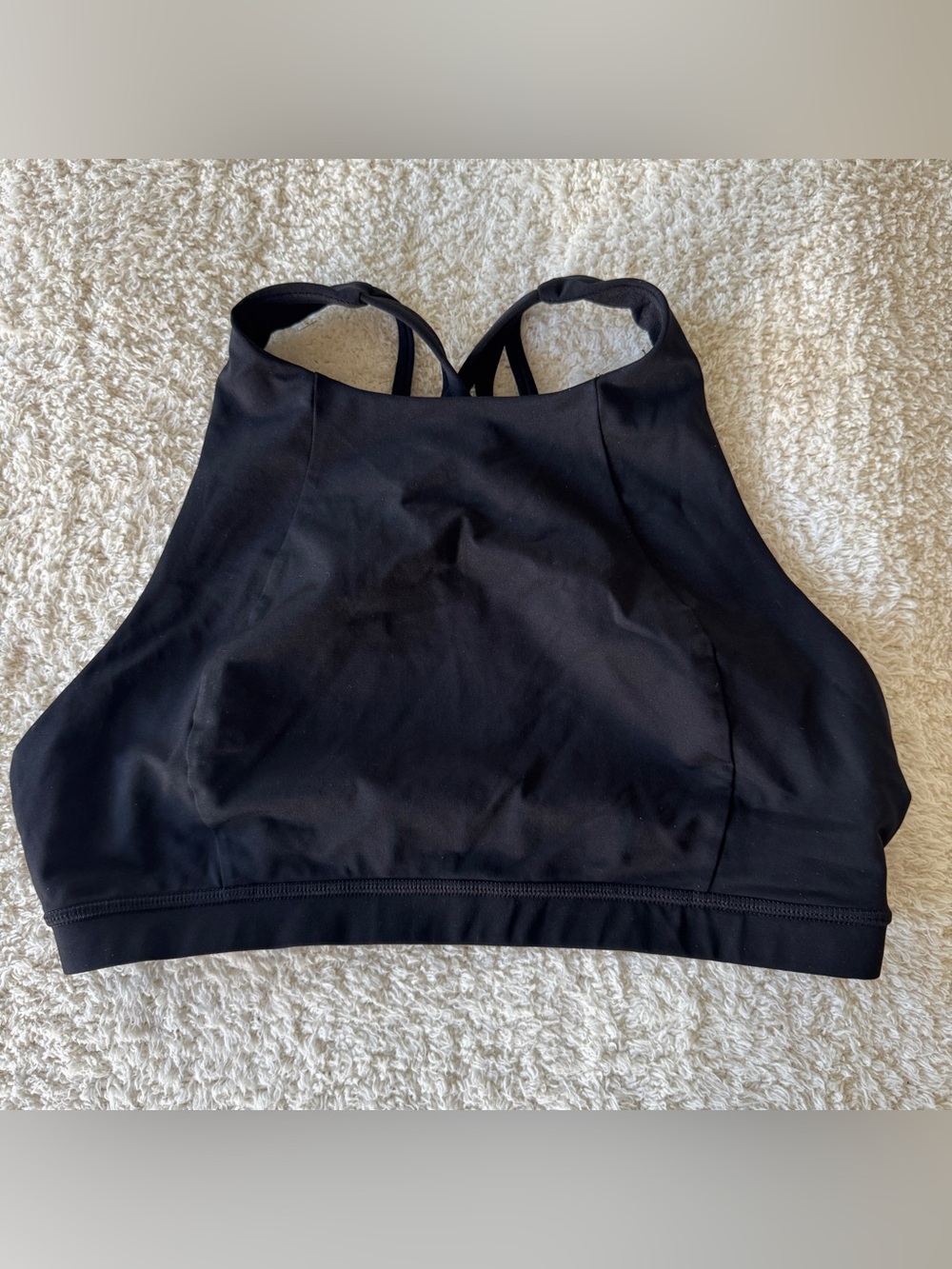 lululemon Black Strappy Criss Cross Back Sports Bra Size 10